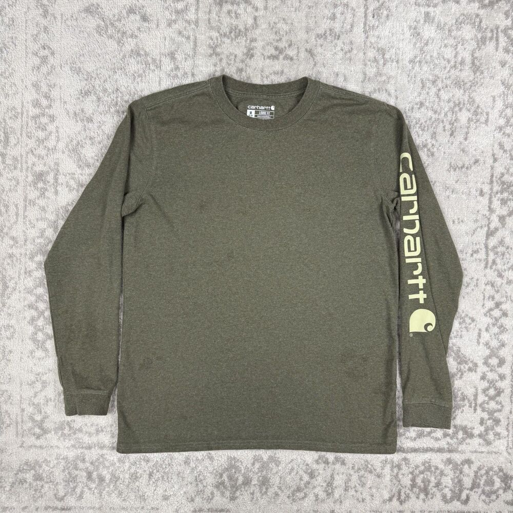 Carhartt Womens Loose Fit Heavyweight Logo Long Sleeve Tee Size Medium 8-10